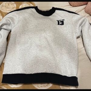 Gray and Navy White Fox Crewneck